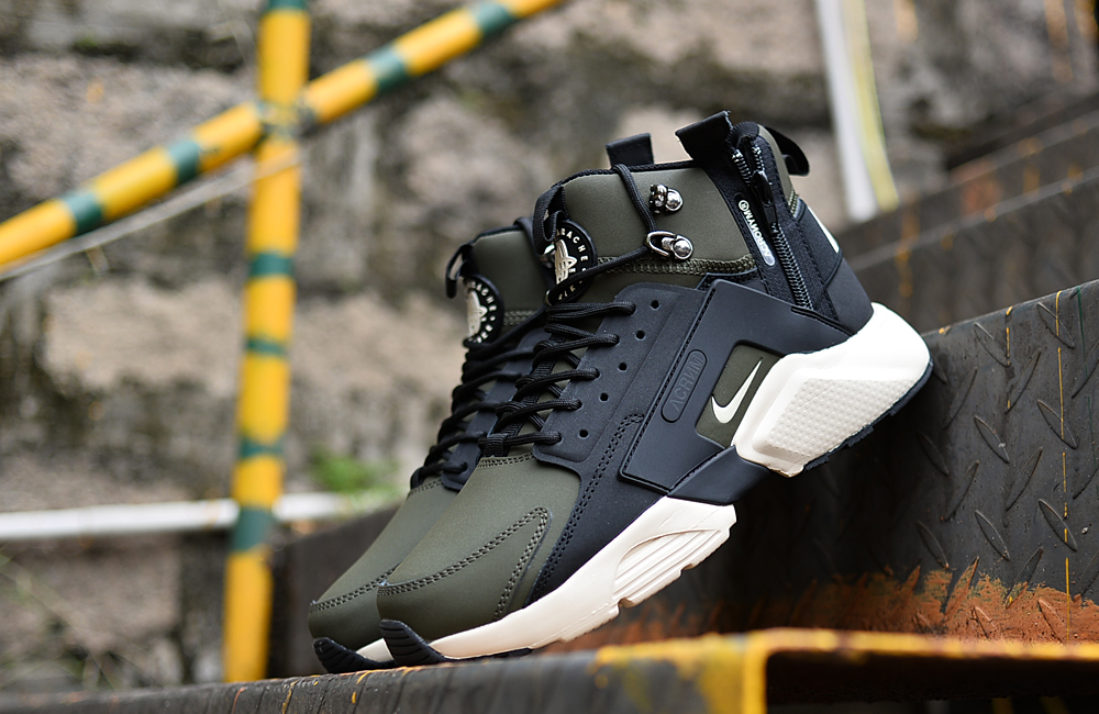 2018 Men Nike Huarache X Acronym City MID Leather Green Blue